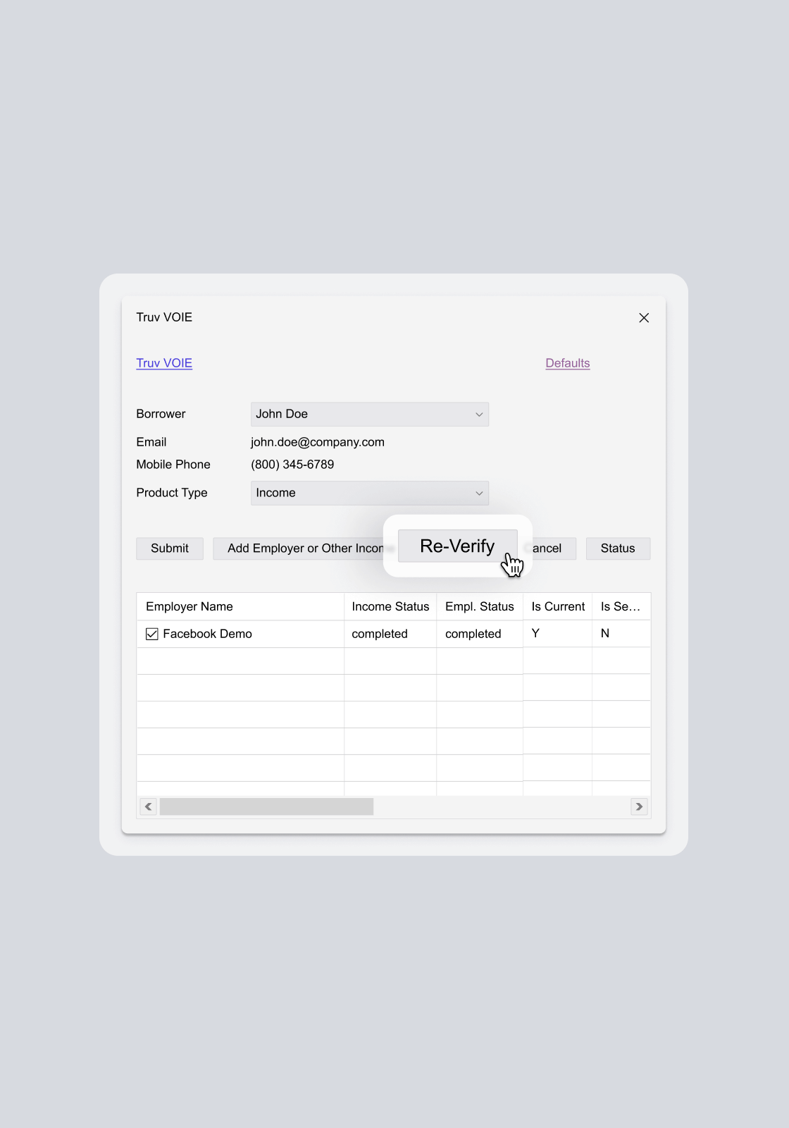 Easy re-verifications